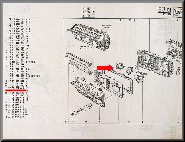 Compteur tableau de bord consommation carburant – Renault 14 – OEM 7701024412 – NOS