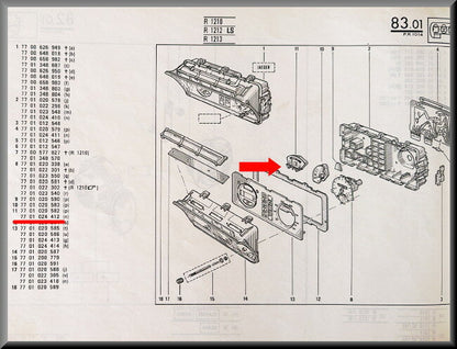 Compteur tableau de bord consommation carburant – Renault 14 – OEM 7701024412 – NOS