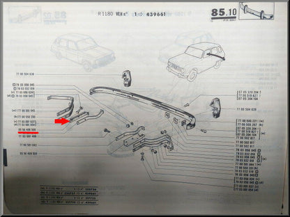 Support de pare-chocs arrière droit – Renault 6 – OEM 0556409600 – NOS
