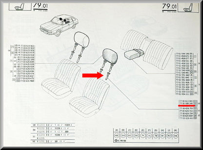 Hoofdsteun geleiding  – Renault 20 - Renault 30 – OEM 7700588249 – NOS