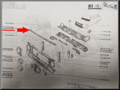 Dwarsbalk  – Renault 6 – OEM 0354310700 – NOS