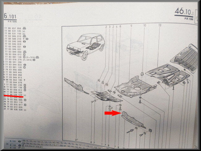Front panel left – Renault 5 – OEM 7700536529 – NOS