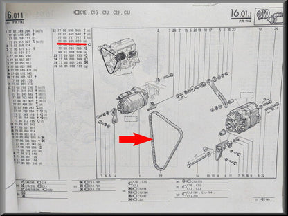 V snaar – Renault 5 - Renault 9 - Renault 11 - Renault Express – OEM 7700685633