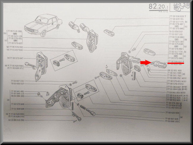 Deurknop links – Renault 12 – OEM 7700506827