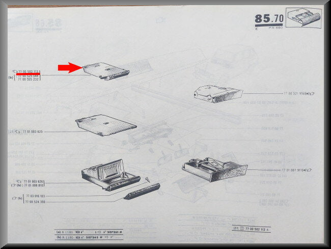 Asbak  – Renault 6 – OEM 7700502113 – NOS