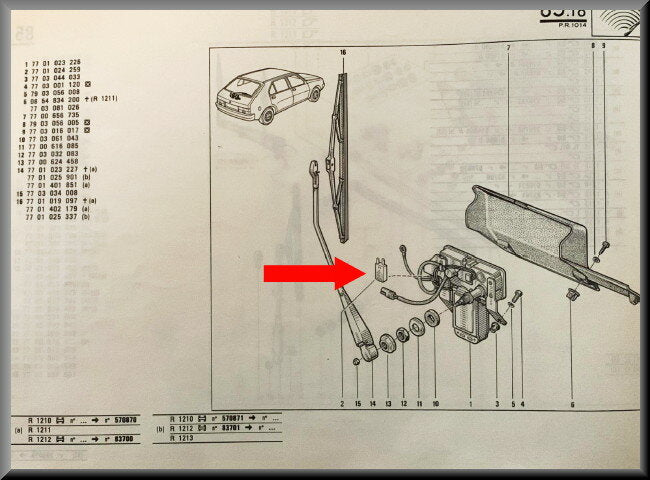 Rear wiper motor Ducellier – Renault 14 – OEM 566002A – NOS