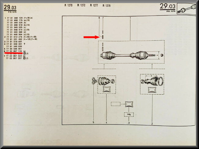 Borgpen aandrijfas buitenste  – Renault 20 - Renault 30 – OEM 7703067135 – NOS