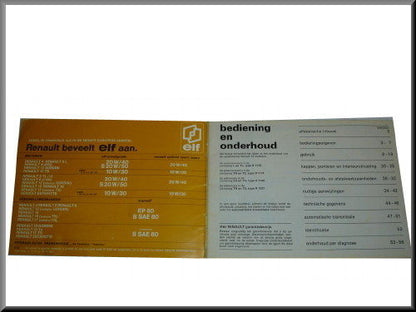 Manuel d'instructions en néerlandais premier type – Renault 12 – OEM 7701437854
