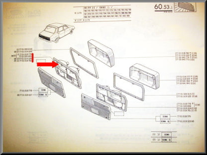 Feu arrière gauche – Renault 12 – OEM 7701020655
