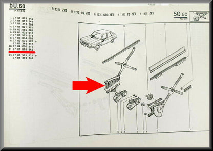 Window regulator front right – Renault 20 - Renault 30 – OEM 7701018345 – NOS