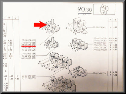 Remleiding klem (2 leidingen 5 mm) – Renault  – OEM 7703079052