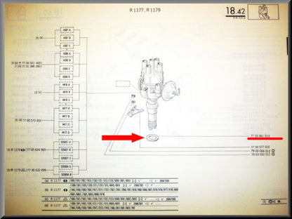 Stroomverdeler pakking – Renault 12 – Renault 16 - Renault 17 - Renault divers - OEM 7703061013