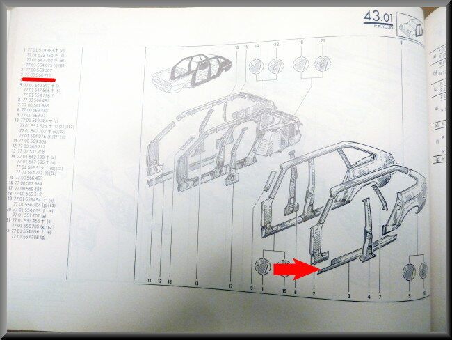 Sill panel left – Renault 20 - Renault 30 – OEM 7700566711A
