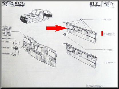 Panneau arrière – Renault 16 > 1970 – OEM 7701508685A – Occasion