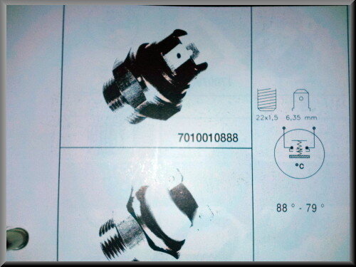 Radiator fan switch 92-82 degrees – Renault 12 – Renault 16 - OEM 7700564467A