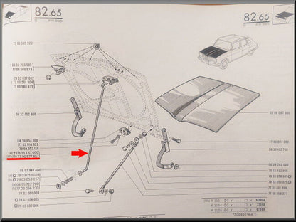 Motorkap steun – Renault 16 – OEM 7700577857