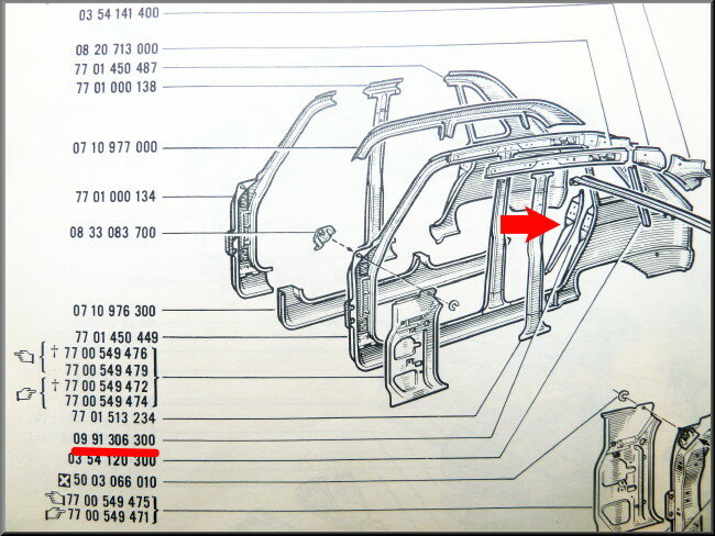 Rear right lock plate - Renault 16 - OEM 0991306300 - Used