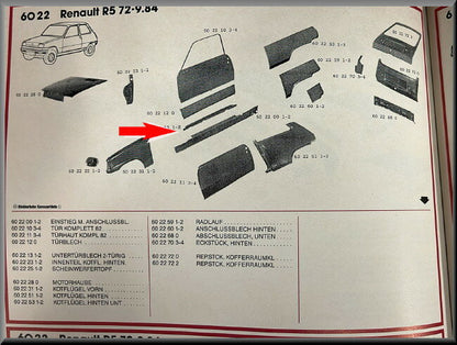 Onderste deurpaneel links  – Renault 5 (2 deurs) – OEM 602213 – NOS