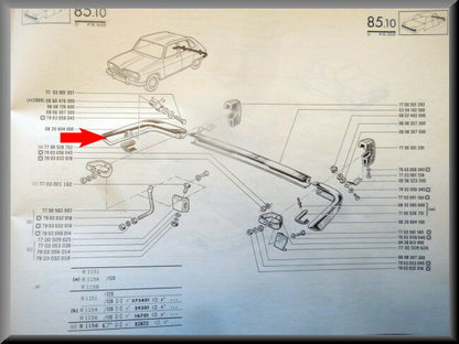 Rear right bumper corner – Renault 16 (second type) – OEM 0820604000