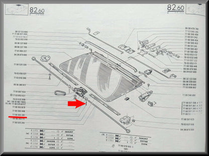 Borgpen open dak as – Renault 16 – Renault 17 - Renault 20 - Renault 30 - OEM 7700503391