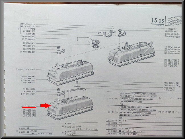 Kleppendeksel – Renault 12 – OEM 7700632329