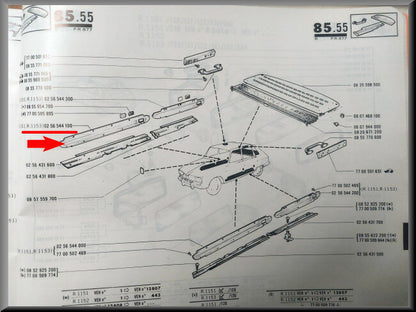 Front right door inner molding stainless steel – Renault 16 – OEM 0256544100
