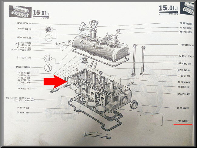 Cilinderkop – Renault 16 TL, L – OEM 7701453949
