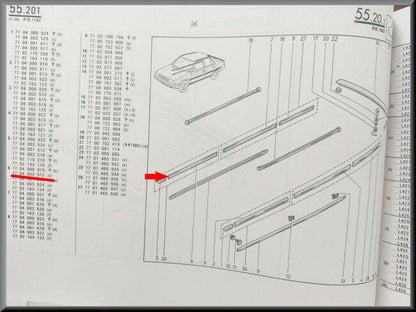 Sierlijst portier voorzijde rechts  – Renault 9 – OEM 7704003512 – NOS