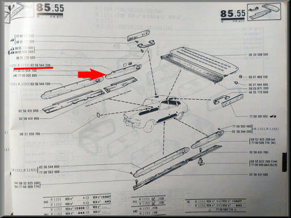 Moulure intérieure de portière arrière droite Inox – Renault 16 – OEM 0246544300