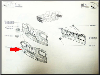 Partie avant gauche – Renault 16 TX – OEM 7700554557A