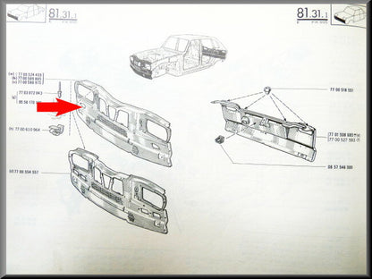 Façade avant – Renault 16 TL, TS – OEM 7700539966 / 7700525844 – Occasion