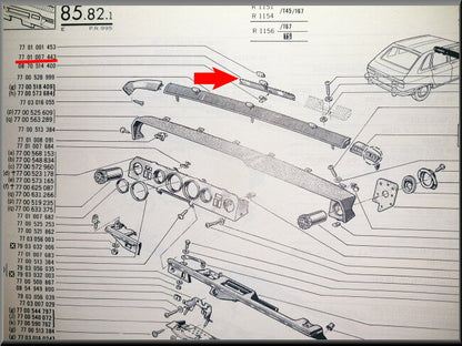 Clapet d'aération (avec bouton chromé) – Renault 16 – OEM 7701007443