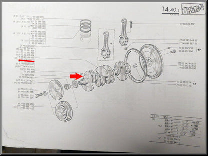 Crankshaft – Renault 12 – OEM 7700635036 – NOS