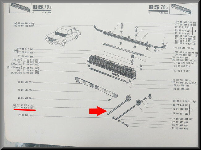 Kachelkraan bediening – Renault 12 – OEM 7700525259