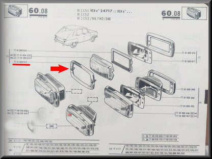 Chrome trim reverse light – Renault 16 TS (1968-1969) – OEM 7701000615 – NOS