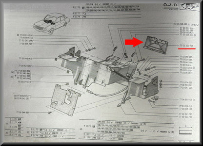 Deksel dashboardkastje – Renault 12 – OEM 7701200709
