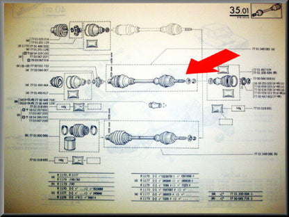 Aandrijfas  – Renault 12 – OEM 7700535244 – NOS