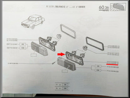 Stadslicht unit links (Seima) – Renault 12 Gordini - Alpine A310 – OEM 7701018051 – NOS