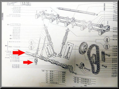 Arbre à cames avec pignon d'allumage – Renault 16 – Réf. OEM 7701450287 – NOS