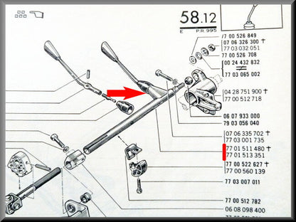 Versnellingspook  – Renault 16 – OEM 7701511400 – Used