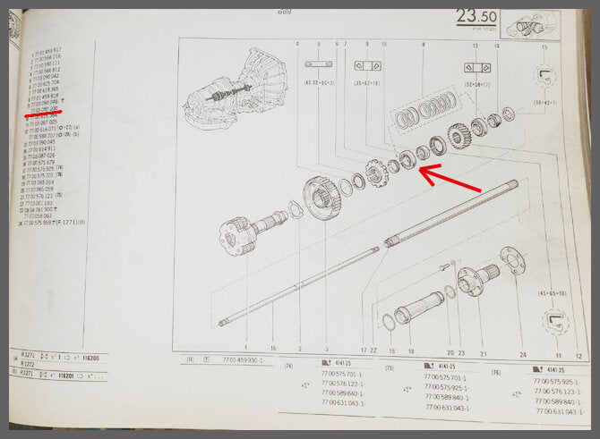 Roulement boîte de vitesses automatique – Renault 20 - Renault 30 – OEM 7703090046 – NOS