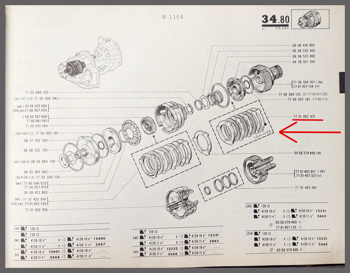 Kit d'embrayage boîte automatique – Renault 16 – Réf. OEM 7701452915 – NOS