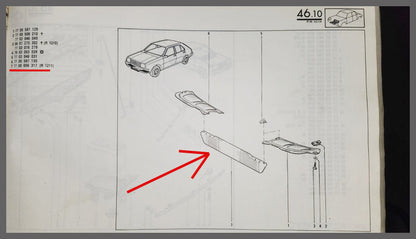 Façade inférieure – Renault 14 – OEM 7700656317 – NOS