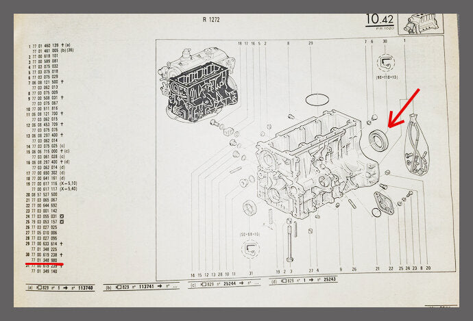 Krukaskeerring – Renault 20 – Renault 30 - OEM 7701348980 – NOS