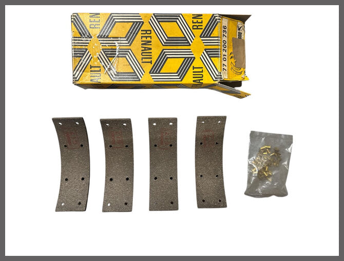 Jeu de mâchoires de frein – Renault 12 – Renault 14 - Renault 18 - OEM 7701201393 - 7701200736 – NOS