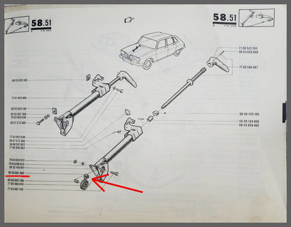 Handbrake clamp – Renault 16 – OEM 0855681300