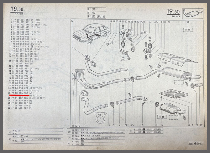 Uitlaat demper – Renault 20 – Renault 30 - OEM 7700685962 – NOS
