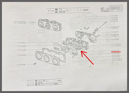 Tableau de bord voltmètre – Renault 12 – OEM 7701015867 – NOS