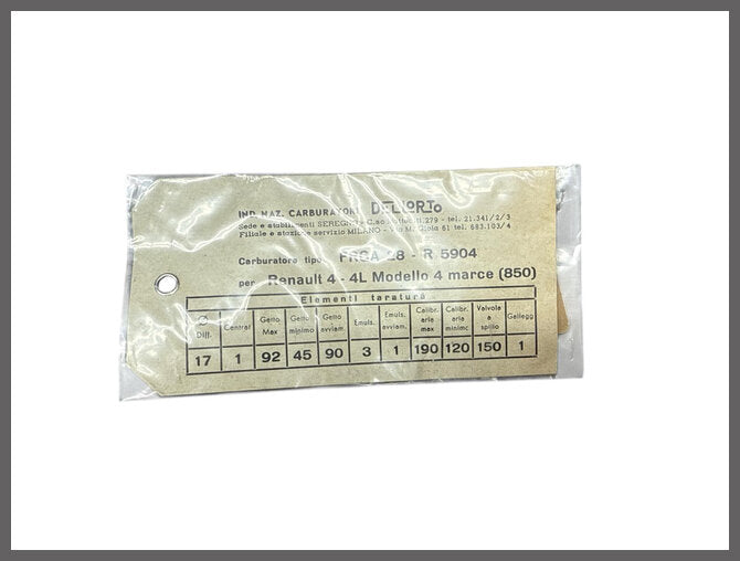Carburateur set Delorto FRGA 28 19.050 – Renault 4 – OEM 111225 – NOS