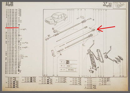 Gaskabel – Renault 20 – Renault 30 (30TS/TA (R1275)- OEM 7701348890